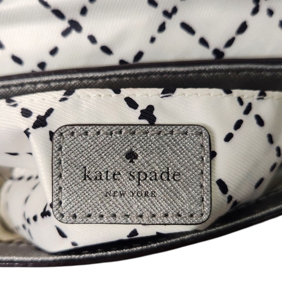 kate spade New York | Newberry Lane Sally Leather Crossbody | Metallic Silver - Picture 14 of 16